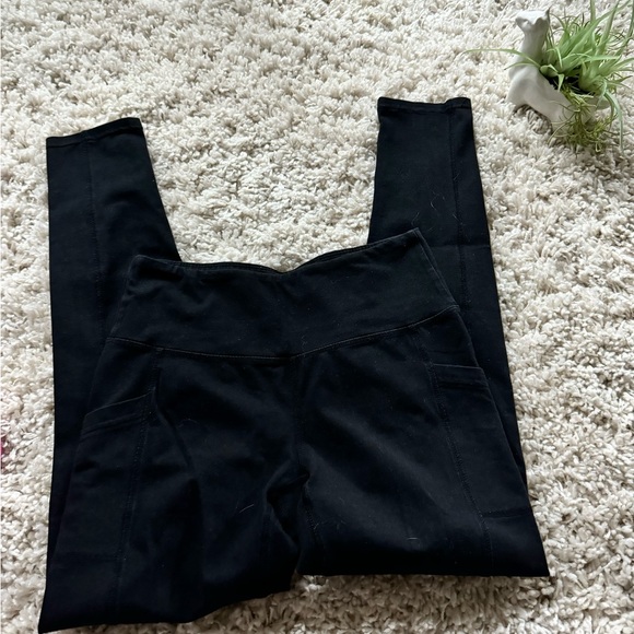 Pants - Super cute thick workout mesh, side, leg, see-through gym, black leggings